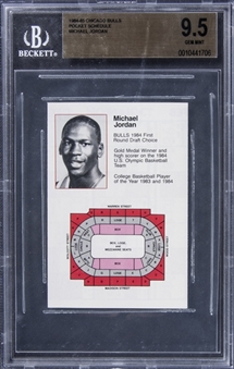 1984-85 Chicago Bulls Pocket Schedule Michael Jordan - BGS GEM MINT 9.5